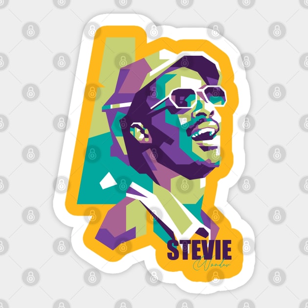 Stevie Wonder Popart Sticker by masnono